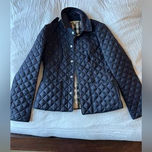 BURBERRY Navy Diamond Quilted Jacket Size P - Worn once
